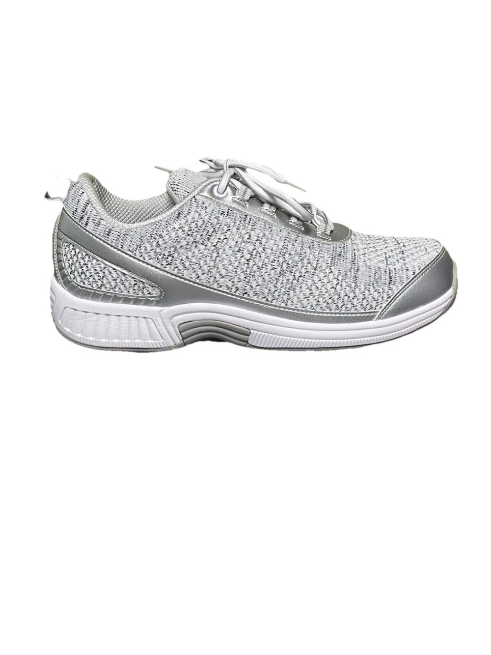 OrthoFeet Comfort Support Women's Wide Walking Knit Shoes Gray/Silver Size 10D